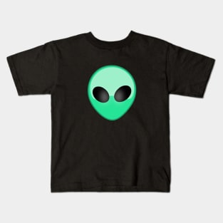 Green alien head Kids T-Shirt